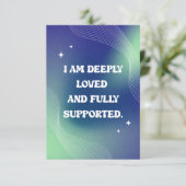 Carte De Remerciements Self Love, Motivational, Inspirational Quote (Debout devant)