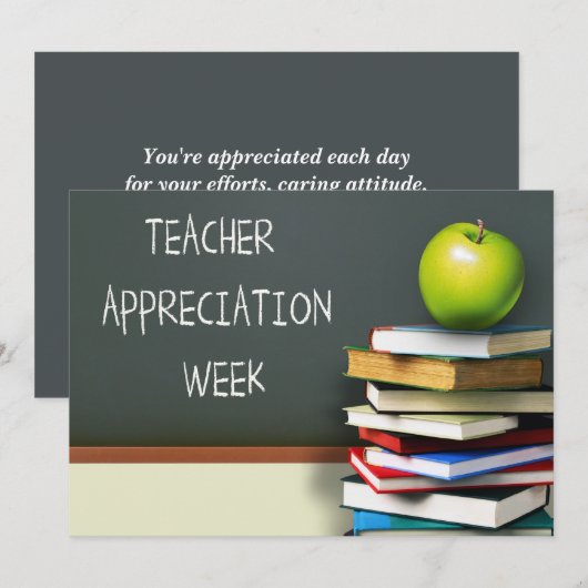 Carte De Remerciements Semaine d'appréciation de l'enseignant personnalis (Devant / Derrière)