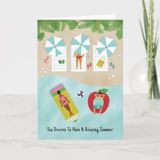 Carte De Remerciements Semaine d'appréciation des enseignants Vacances d' (Devant)