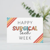 Carte De Remerciements Semaine rétro heureuse des techniciens en chirurgi (Debout devant)
