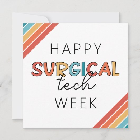 Carte De Remerciements Semaine rétro heureuse des techniciens en chirurgi (Devant)