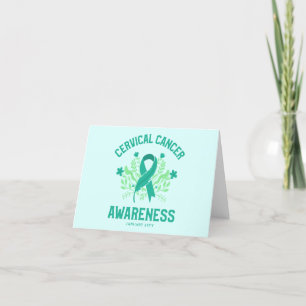 Carte De Remerciements Sensibilisation au cancer du col de l'utérus Ruban