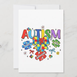 Carte De Remerciements Sensibilisation sur l'autisme Bow Coquette Puzzle 