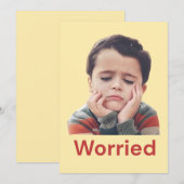 Carte De Remerciements Sentiments d'enfant inquiet (Devant / Derrière)