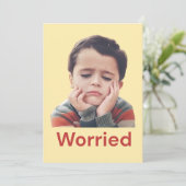 Carte De Remerciements Sentiments d'enfant inquiet (Debout devant)