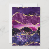 Carte De Remerciements Séquines violette foncée et or Agate Anniversaire (Dos)