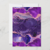 Carte De Remerciements Séquins violets foncés et roses Agate Anniversaire (Dos)