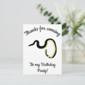 Carte De Remerciements Serpent des mers jaunes Joyeux Anniversaire (Debout devant)