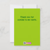 Carte De Remerciements Serpent mignon de jaune de bande dessinée dans un (Dos)