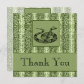 Carte De Remerciements Serpentine Verte Professionnelle d'Affaires (Devant / Derrière)