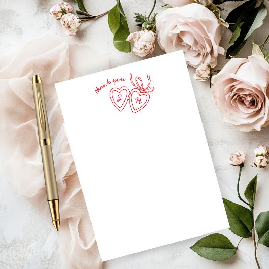 Carte De Remerciements Serrure de coeur Whimsical Doodle Croquis moderne 