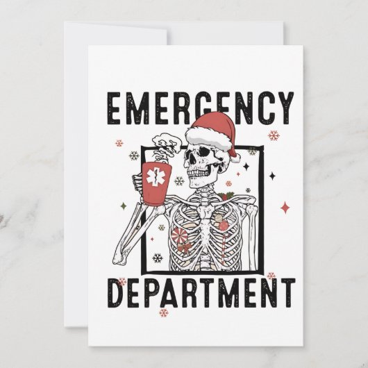 Carte De Remerciements Service d'urgence Skeleton Nuring Coffee Lover (Devant)