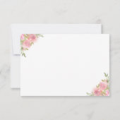 Carte De Remerciements Service funéraire rose Floral Aquarelle (Dos)