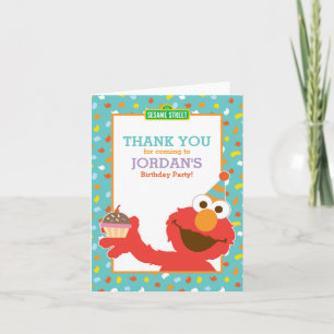 Carte De Remerciements Sesame Street Elmo - Remerciements Confettis