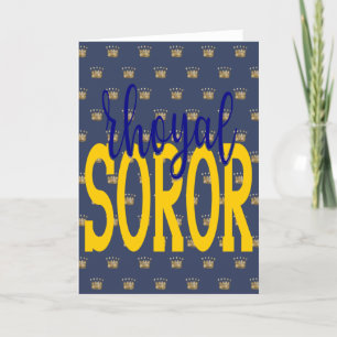 Carte De Remerciements SGRho Inspiré Rhoyal Blue et or Rhoyal Soror T