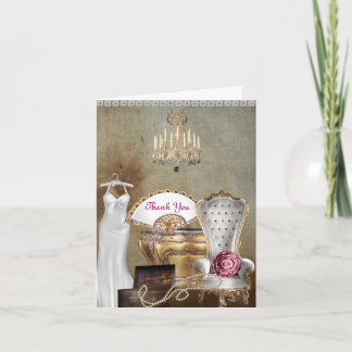 CARTE DE REMERCIEMENTS SHABBY CHIC THANK YOU CARD FOR BRIDAL SHOWER