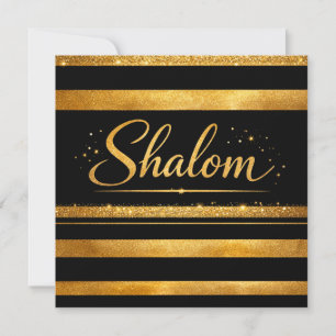 Carte De Remerciements Shalom Judaïca juif or noir Luxe Art moderne