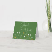 Carte De Remerciements Shamrock Fleur sauvage Vert Mariage Photo (Devant)