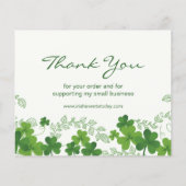 Carte de remerciements Shamrock irlandais (Dos)