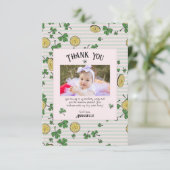 Carte De Remerciements Shamrocks et pièces irlandais rose et vert Anniver (Debout devant)