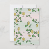 Carte De Remerciements Shamrocks et pièces irlandais rose et vert Anniver (Dos)