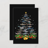 Carte De Remerciements Shark Christmas Tree Shark Amateurs Cadeaux Hommes (Devant / Derrière)
