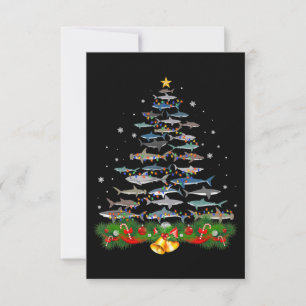 Carte De Remerciements Shark Christmas Tree Shark Amateurs Cadeaux Hommes