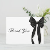 Carte De Remerciements She's Tying the Knot Black Bow Bridal Shower (Debout devant)