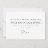 Carte De Remerciements She's Tying the Knot Black Bow Bridal Shower (Dos)