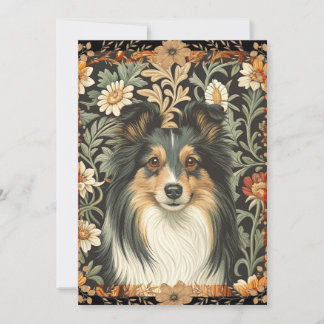 Carte De Remerciements Shetland Sheepdog Sheltie Garden Tapestry Invites