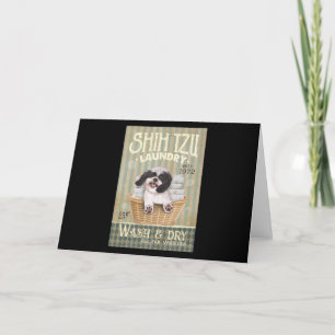 Carte De Remerciements Shih Tzu Chien Blanchisserie mignonne Chih Tzu Vie