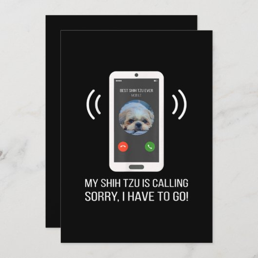 Carte De Remerciements Shih Tzu Lover| Chien chiite drôle (Devant / Derrière)