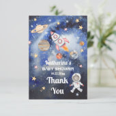 Carte De Remerciements Shower Baby Boy Rocket Planets (Debout devant)