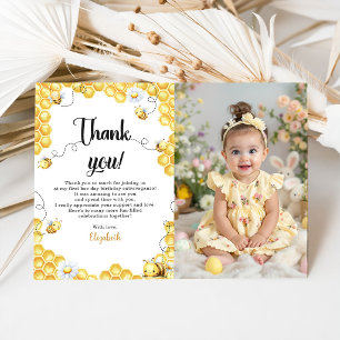 Carte De Remerciements Si doux d'être jaune d'anniversaire Photo