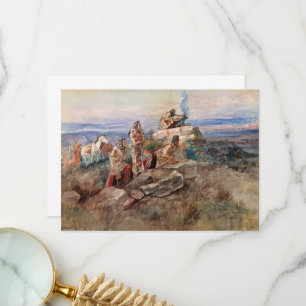 Carte De Remerciements Signal de fumée par Charles Marion Russell