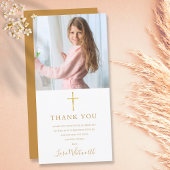 Carte De Remerciements Signature d'or Photo Première communion sainte