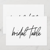 Carte De Remerciements SIGNE Mariage de la table de la gralligraphie (Devant / Derrière)