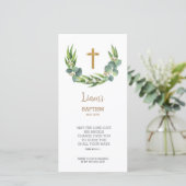 Carte de remerciements Signet verdoyant, Baptême F (Debout devant)
