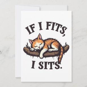 Carte De Remerciements S'il s'adapte I Ait Drôle Sleepy Chat Feline Kitte