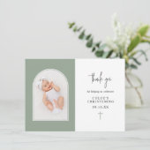 Carte De Remerciements Silence minimal élégant Arc vert Arc (Debout devant)