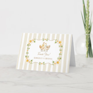 Carte De Remerciements Silencieux Petit Oie Jaune Baby shower de margueri