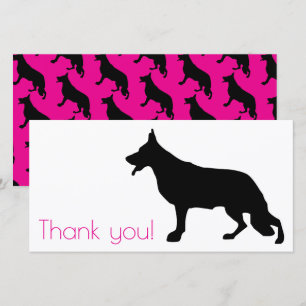 Carte De Remerciements Silhouette de Berger Allemand Gratitude