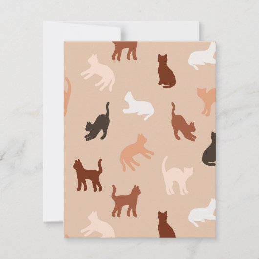 Carte De Remerciements Silhouette de chat (Devant)