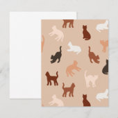 Carte De Remerciements Silhouette de chat (Devant / Derrière)
