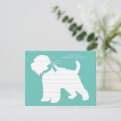 Carte De Remerciements Silhouette de chien de Terrier (Debout devant)