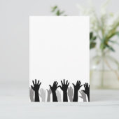Carte De Remerciements silhouette de mains levées, main levée, protestati (Debout devant)