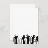 Carte De Remerciements silhouette de mains levées, main levée, protestati (Devant / Derrière)