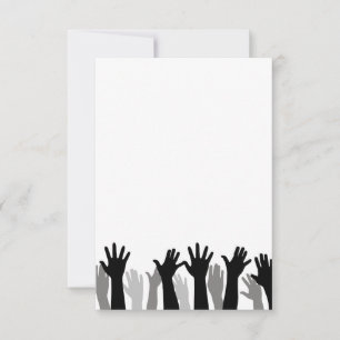 Carte De Remerciements silhouette de mains levées, main levée, protestati