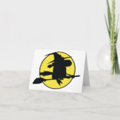 Carte De Remerciements Silhouette de sorcière d'Halloween (Devant)