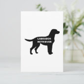 Carte De Remerciements silhouette du nom du labrador (Debout devant)